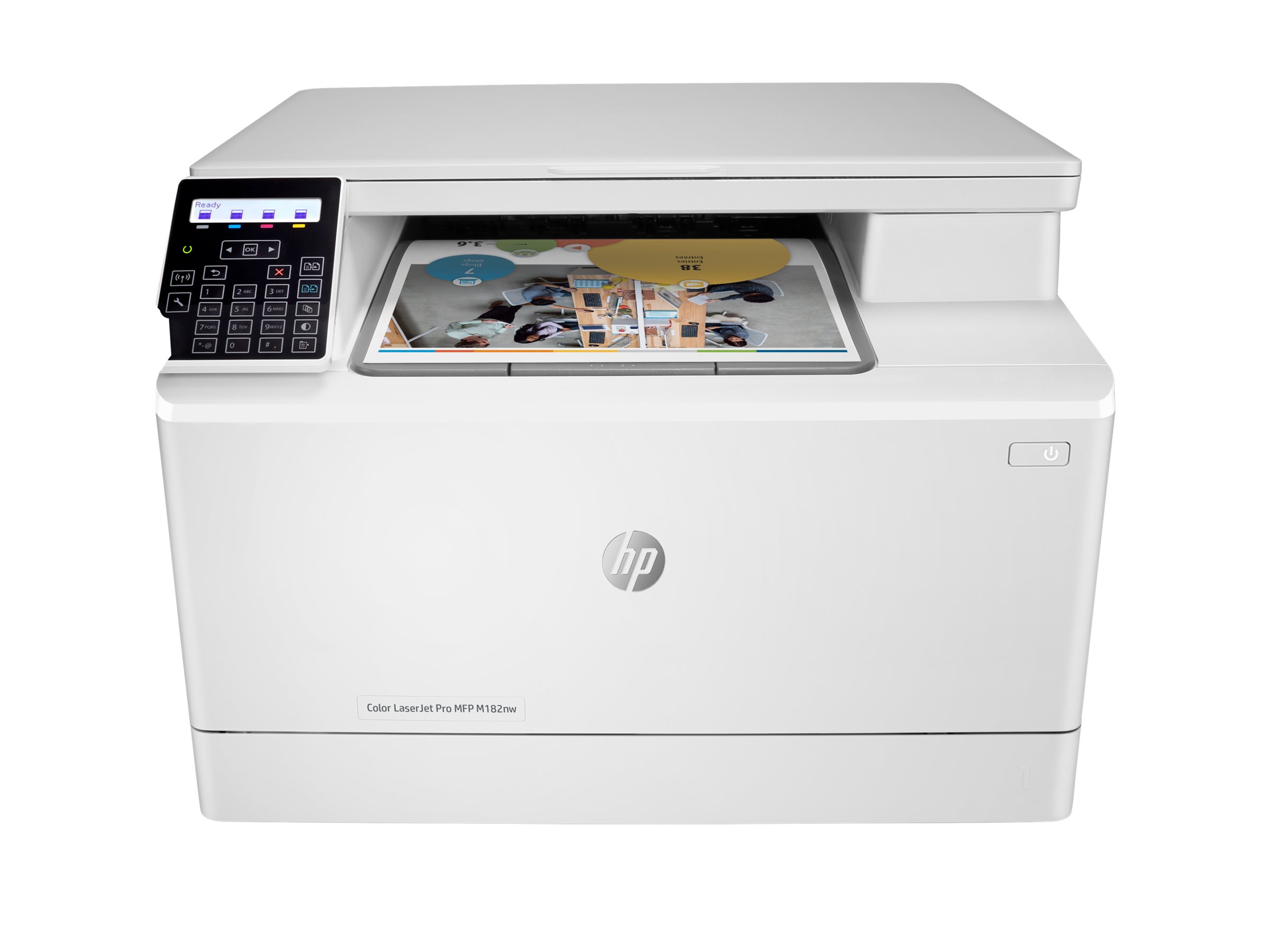 HP Color LaserJet Pro MFP M182nw - Multifunction printer - color - laser - Legal (8.5 in x 14 in) (original) - A4/Legal (media) - up to 17 ppm (copying) - up to 16 ppm (printing) - 150 sheets - USB 2.0, LAN, Wi-Fi(n)