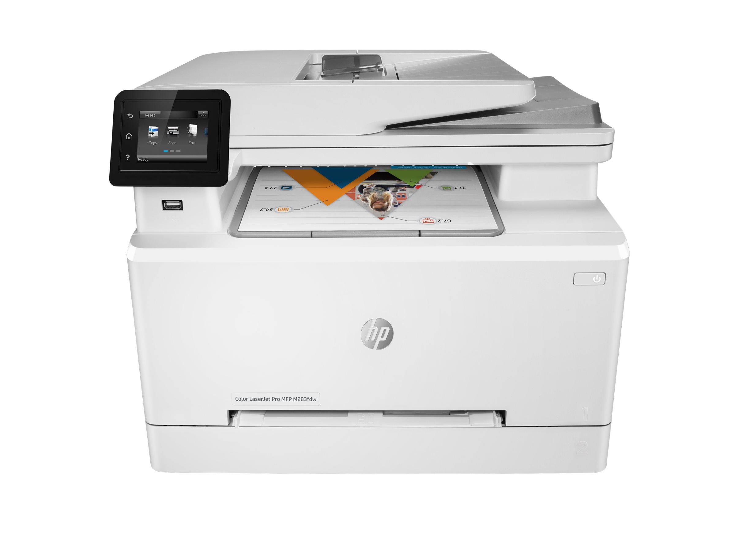 HP Color LaserJet Pro MFP M283fdw - Multifunction printer - color - laser - Legal (8.5 in x 14 in) (original) - A4/Legal (media) - up to 22 ppm (copying) - up to 22 ppm (printing) - 250 sheets - 33.6 Kbps - USB 2.0, Gigabit LAN, Wi-Fi(n), USB host