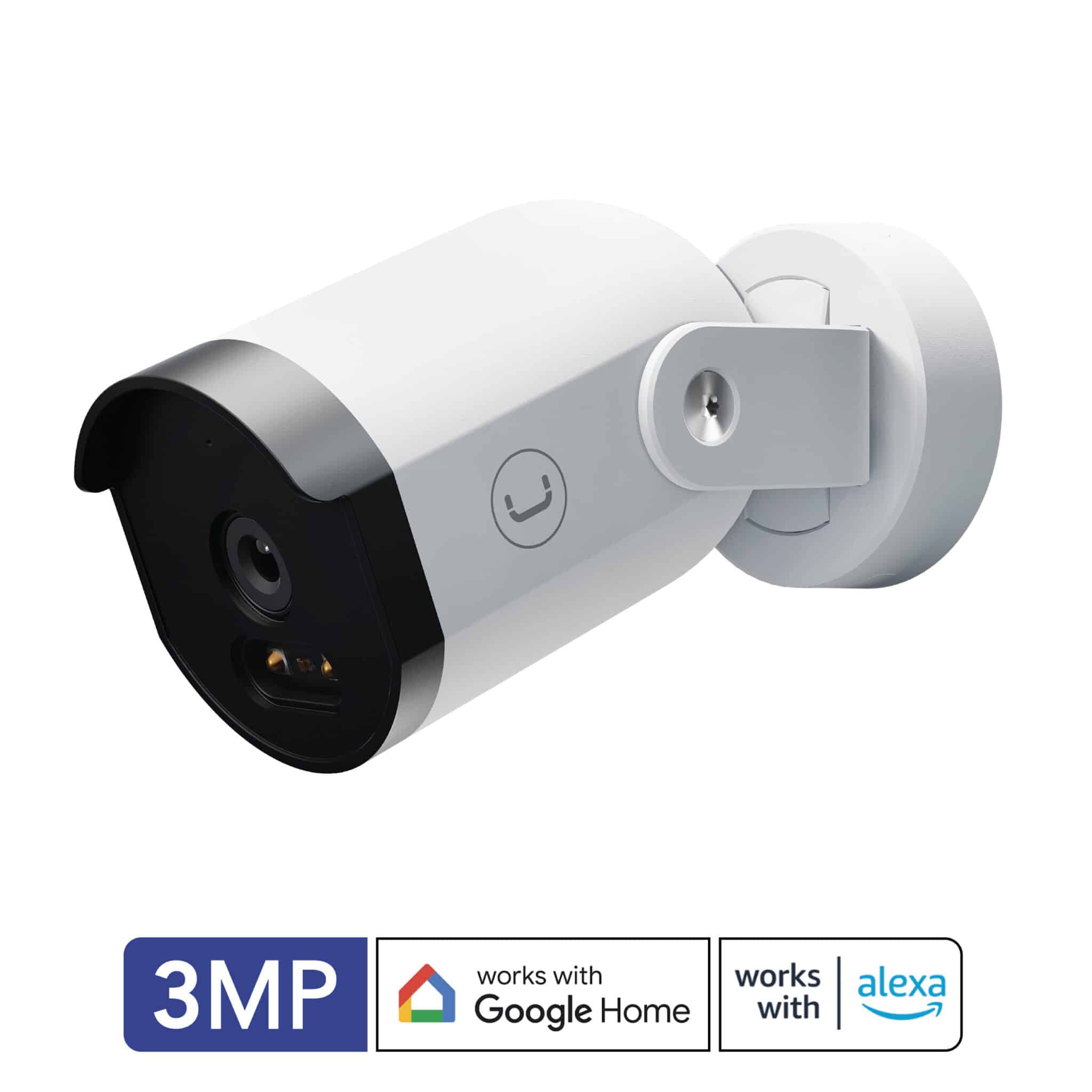 Unno Tekno - Camera WiFi Cam3 Smart Outdoor Goog/Alexa 3MP - CM1403WT